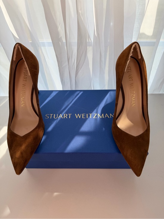 Stuart Weitzman Shoes - NWT Stuart Weitzman Anny Suede Pumps Coffee Brown Leather with dust bag